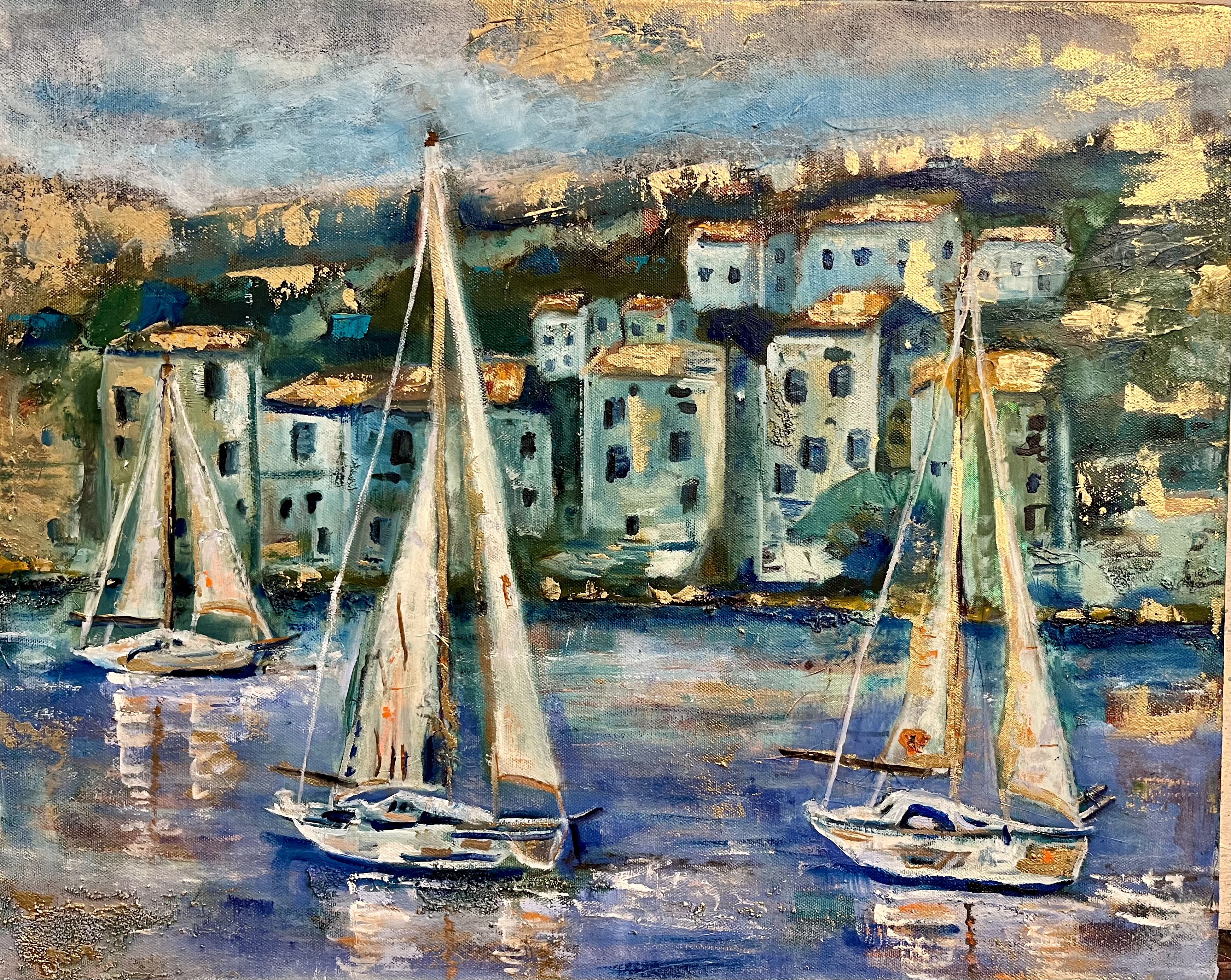 Mediterranean Shore - Serene coastal painting